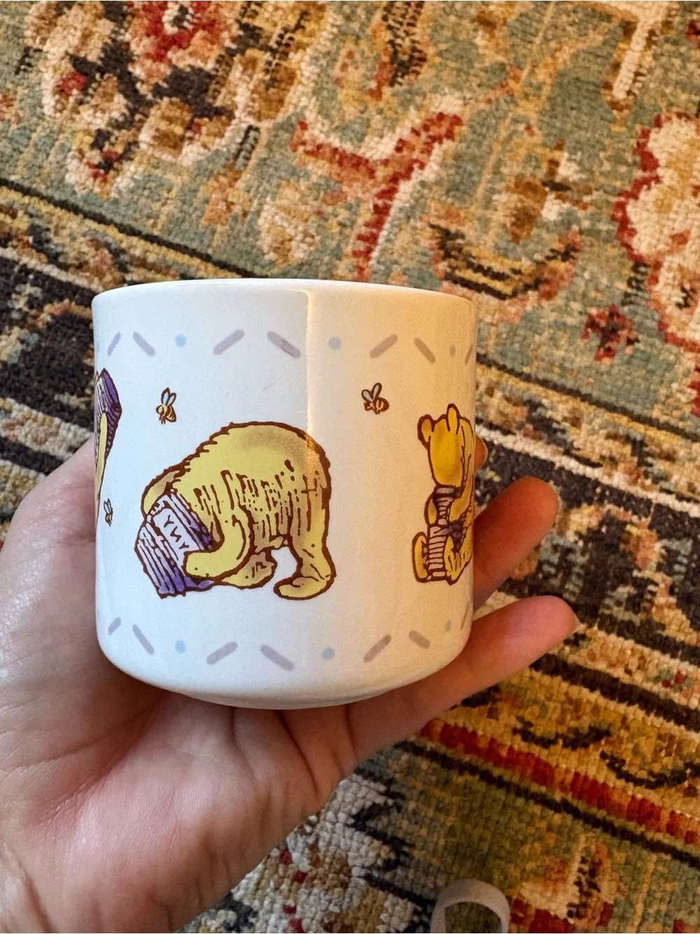 Vintage | White Ceramic Small Mug | Winnie the Pooh | Honey Pot + Bees